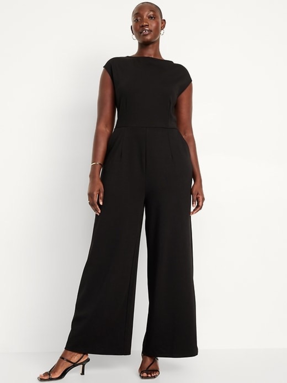 Old Navy: Women’s Black Cap-Sleeve Full Length Jumpsuit
